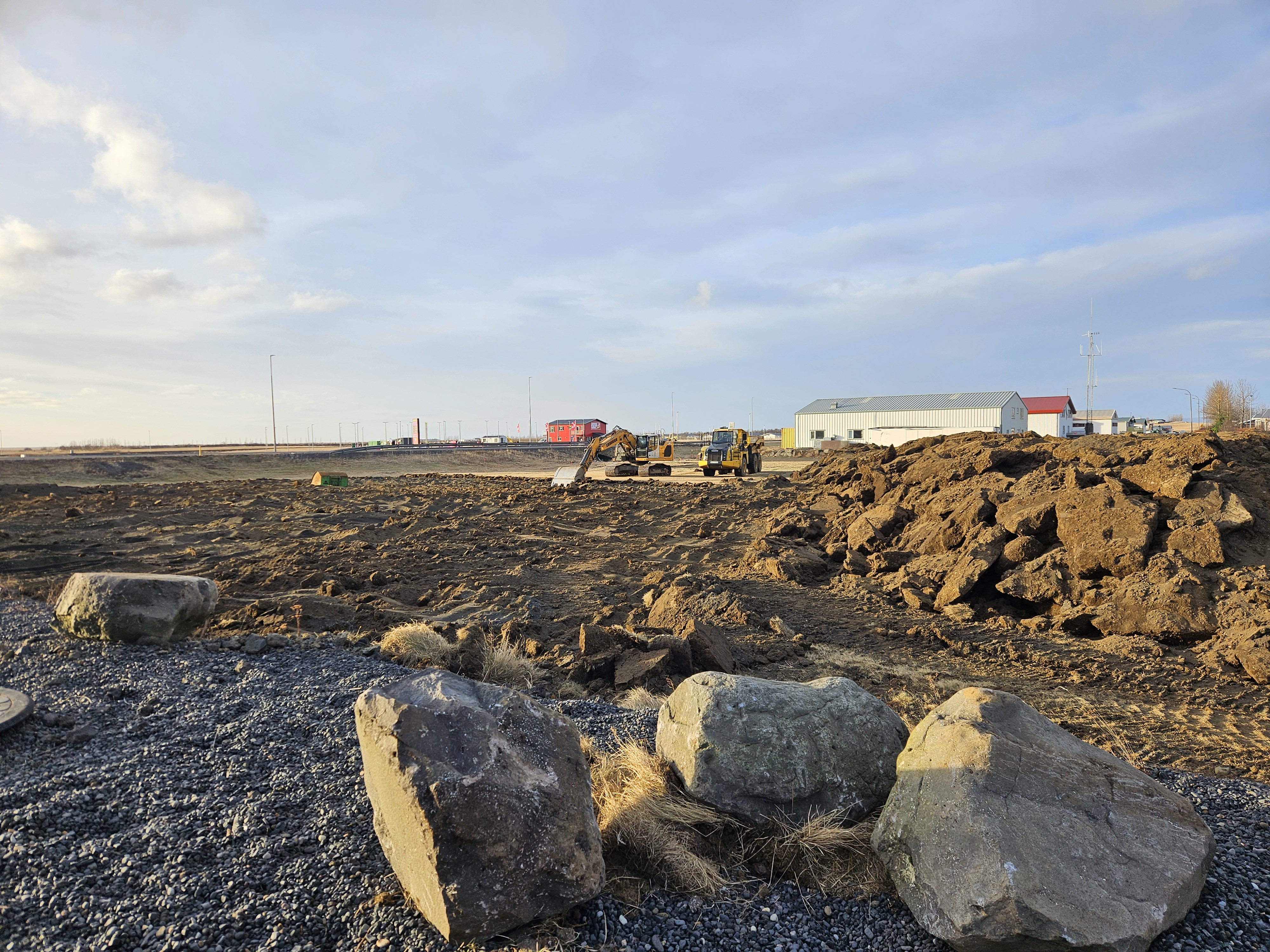 Framkvæmdasvæðið séð til vesturs