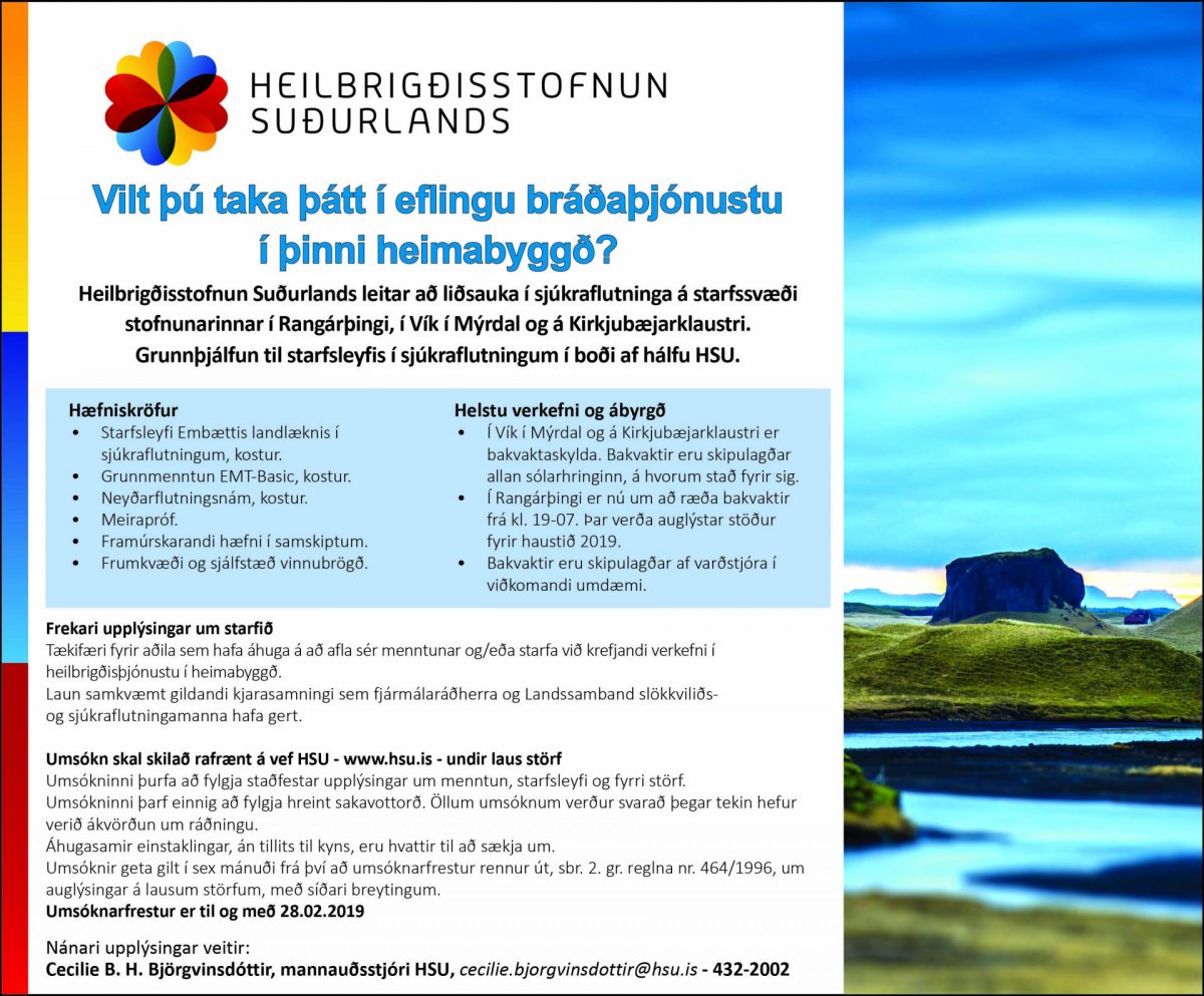 Vilt þú taka þátt í eflingu bráðaþjónustu í þinni heimabyggð?