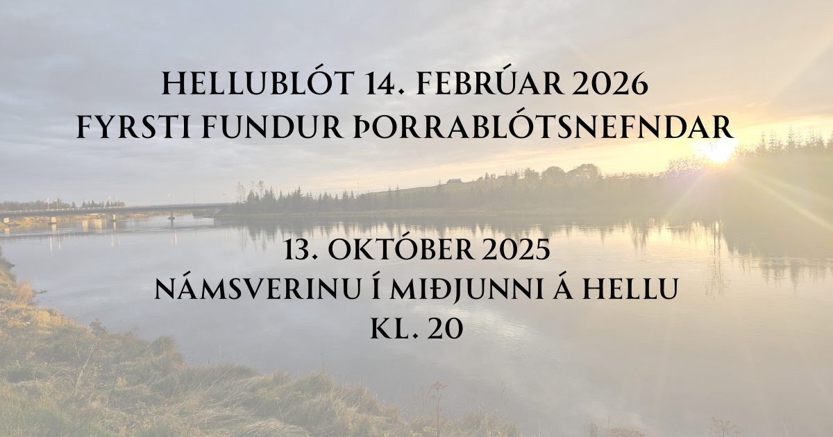 Þorrablót á Hellu 2026 - fyrsti fundur nefndar 13. október