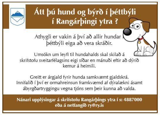 Átt þú hund og býrð í þéttbýli í Rangárþingi ytra?