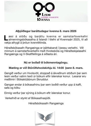 Alþjóðlegur baráttudagur kvenna 8. mars