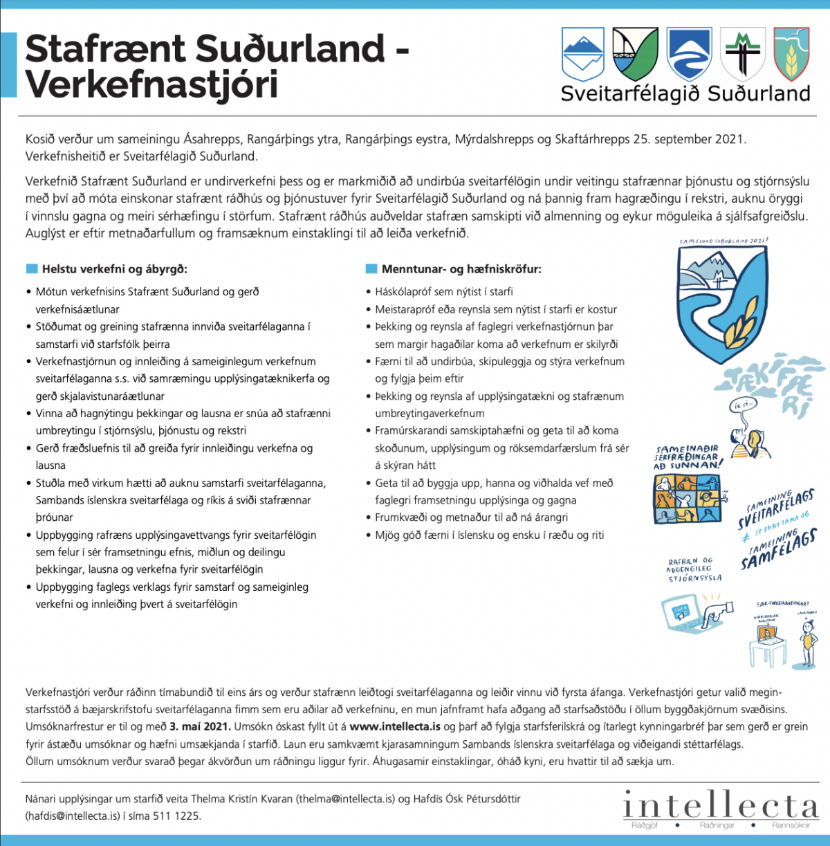 Auglýst eftir verkefnisstjóra stafræns suðurlands