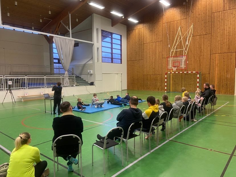 Frá æfingu á Laugalandi.