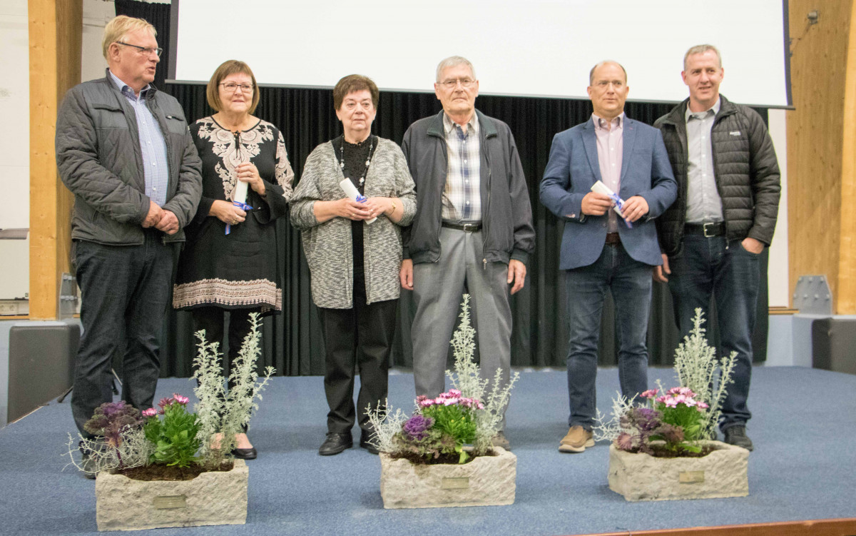 F.v. Kristinn G. Garðarsson, Hrefna Sigurðardóttir, Guðrún Guðmundsdóttir, Ólafur A. Guðmundsson, Va…