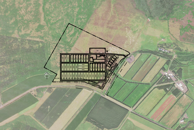 Uppdráttur af umfangi svæðisins í landi Gunnarsholts