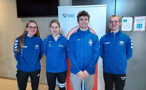 f.v. Guðlaug Birta Davíðsdóttir, Árbjörg Sunna Markúsdóttir, Goði Gnýr Guðjónsson og Veigar Þór Víði…