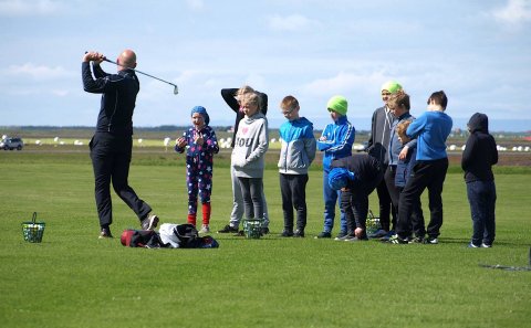Frá unglingastarfi golfklúbbsins.