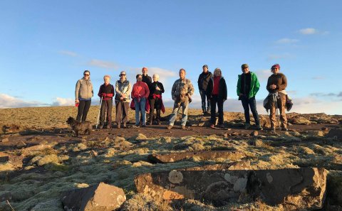 Mynd frá gönguhóp á Gíslholtsfjalli.