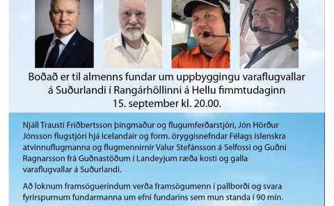 Fundur um flugvöll á Suðurlandi