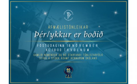 Boð á afmælistónleika 18. nóvember kl. 18:00