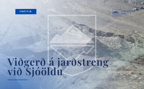 Viðgerð á jarðstreng við Snjóöldu