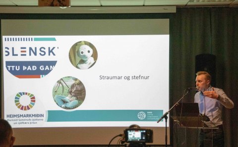 Þórður Freyr Sigurðsson sviðsstjóri SASS flutti erindi um atvinnumál í Rangárþingi ytra