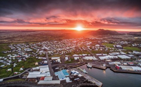 Loftmynd af Grindavík. Mynd af vef SSS.