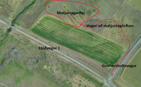 Mynd sem sýnir staðsetningu Matjurtagarðanna