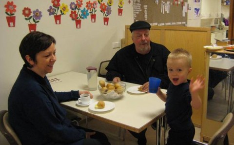 Afa og Ömmukaffi í leikskólanum á Laugalandi á degi leikskólans - Myndir