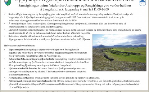 Sameiginlegur opinn íbúafundur Rangárþings ytra og Ásahrepps