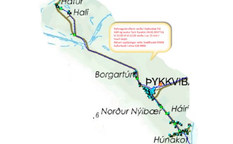 Rafmagnstruflanir í Þykkvabæ - frá Háfi og austur fyrir Eyrartún kl. 10-12