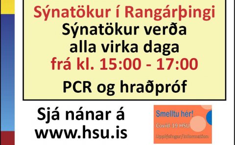 Sýnatökur á Hvolsvelli – PCR og hraðpróf