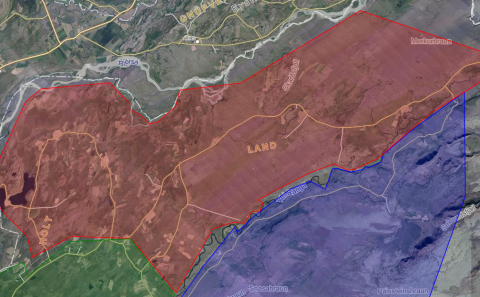 Hreinsunarsvæði 3 er rauðmerkt á myndinni