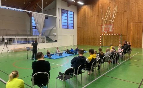 Frá æfingu á Laugalandi.