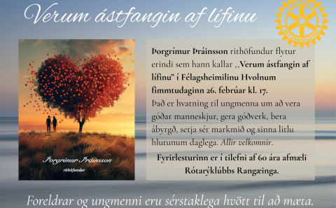 Fyrirlestur með Þorgrími Þráinssyni fyrir ungmenni