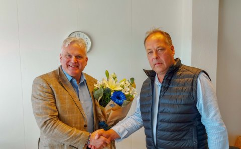 Ágúst Sigurðsson fráfarandi sveitarstjóri og Eggert Valur Guðmundsson oddviti Á-listans.